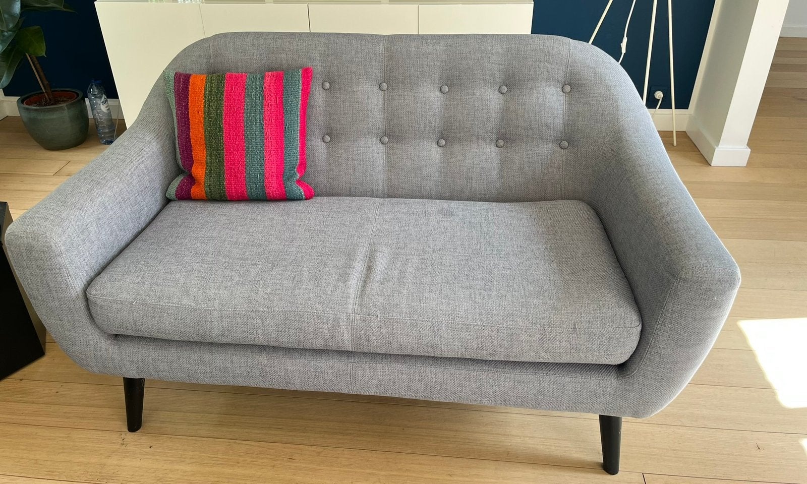 Canapé 2 places - gris chiné- 140 cm, Enlèvement, Utilisé, Moins de 75 cm, 125 cm ou plus