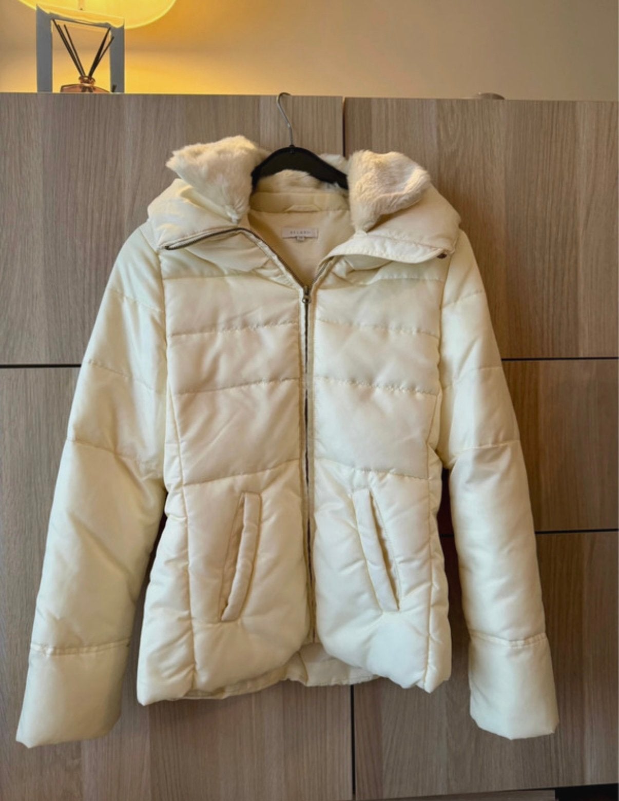Wit/Crème winterjas, Kleding | Dames, Ophalen of Verzenden, Zo goed als nieuw, Maat 38/40 (M), Wit