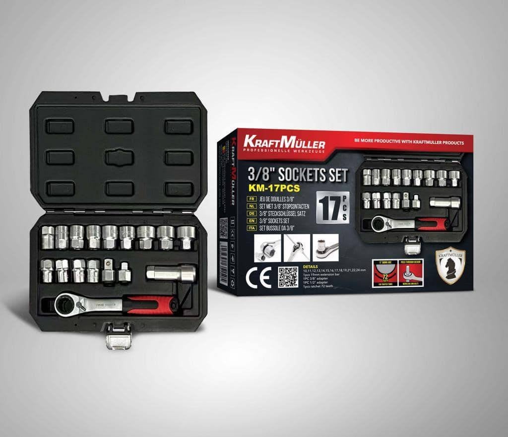 Set de racagnac avec douilles interchangeables 17 pièces, Ophalen, Nieuw