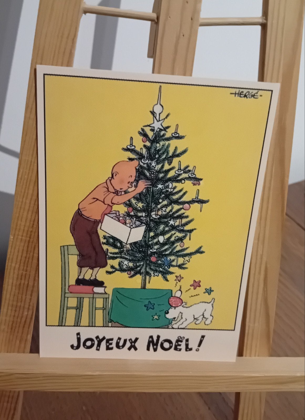 Tintin 006: prachtige kaart genaamd „sneeuw”, heruitgegeven, Kuifje, Zo goed als nieuw, Plaatje, Poster of Sticker