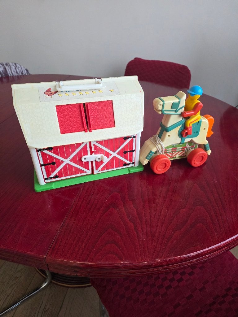 Fisher price ferme et animaux  et cheval a tiré, Enlèvement, Utilisé, Autres types, Sonore