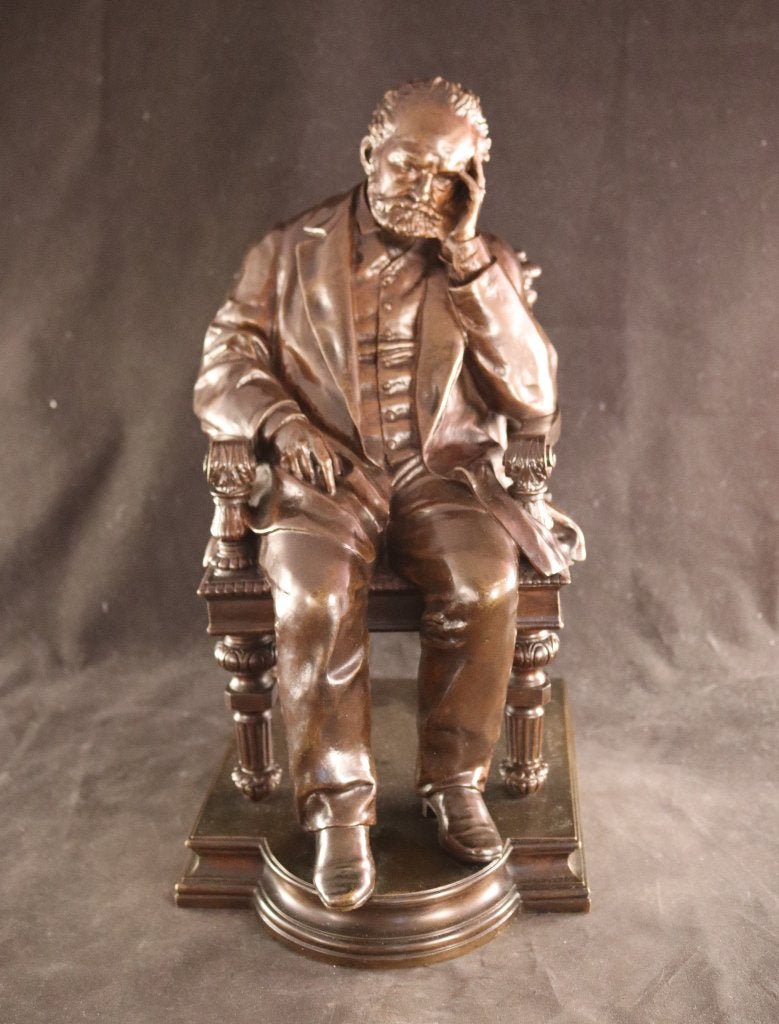 Antiek bronzen beeld Victor Hugo, Antiek en Kunst, Kunst | Beelden en Houtsnijwerken, Beeld, Ophalen of Verzenden