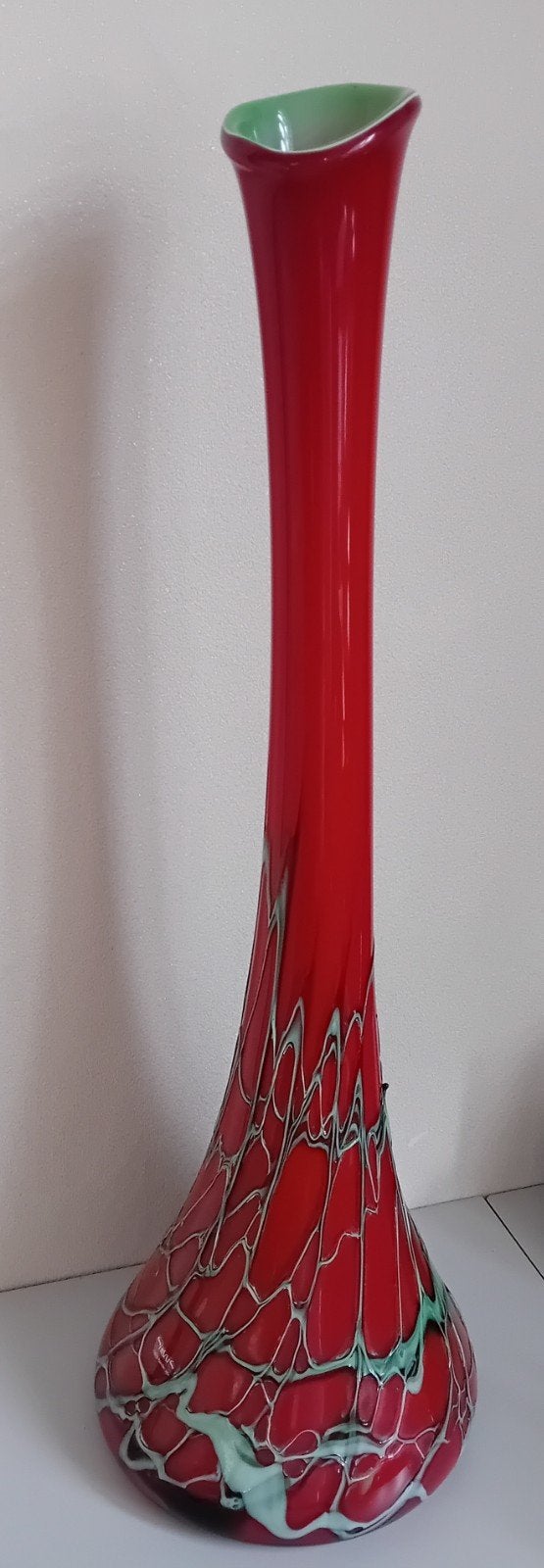 XL - Vase de sol, Simais années 70, rouge Soufflé à la bouch, Antiquités & Art, Enlèvement
