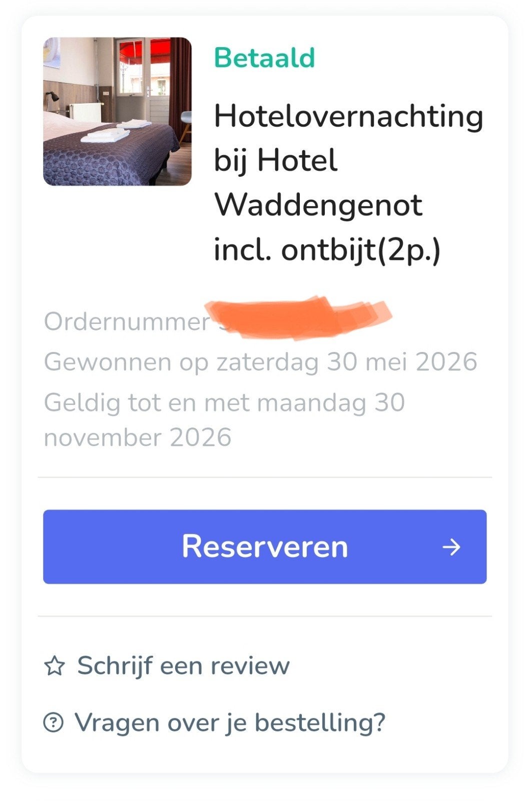 hotelbon waddengenot, Tickets & Billets, 1 nuitée