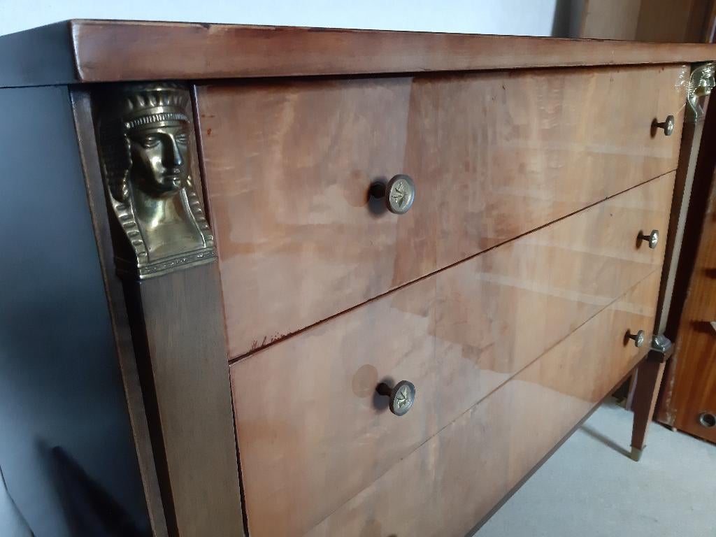 Commode à 3 tiroirs en acajou, Maison & Meubles, 3 ou 4 tiroirs, 100 à 150 cm, Enlèvement, Utilisé