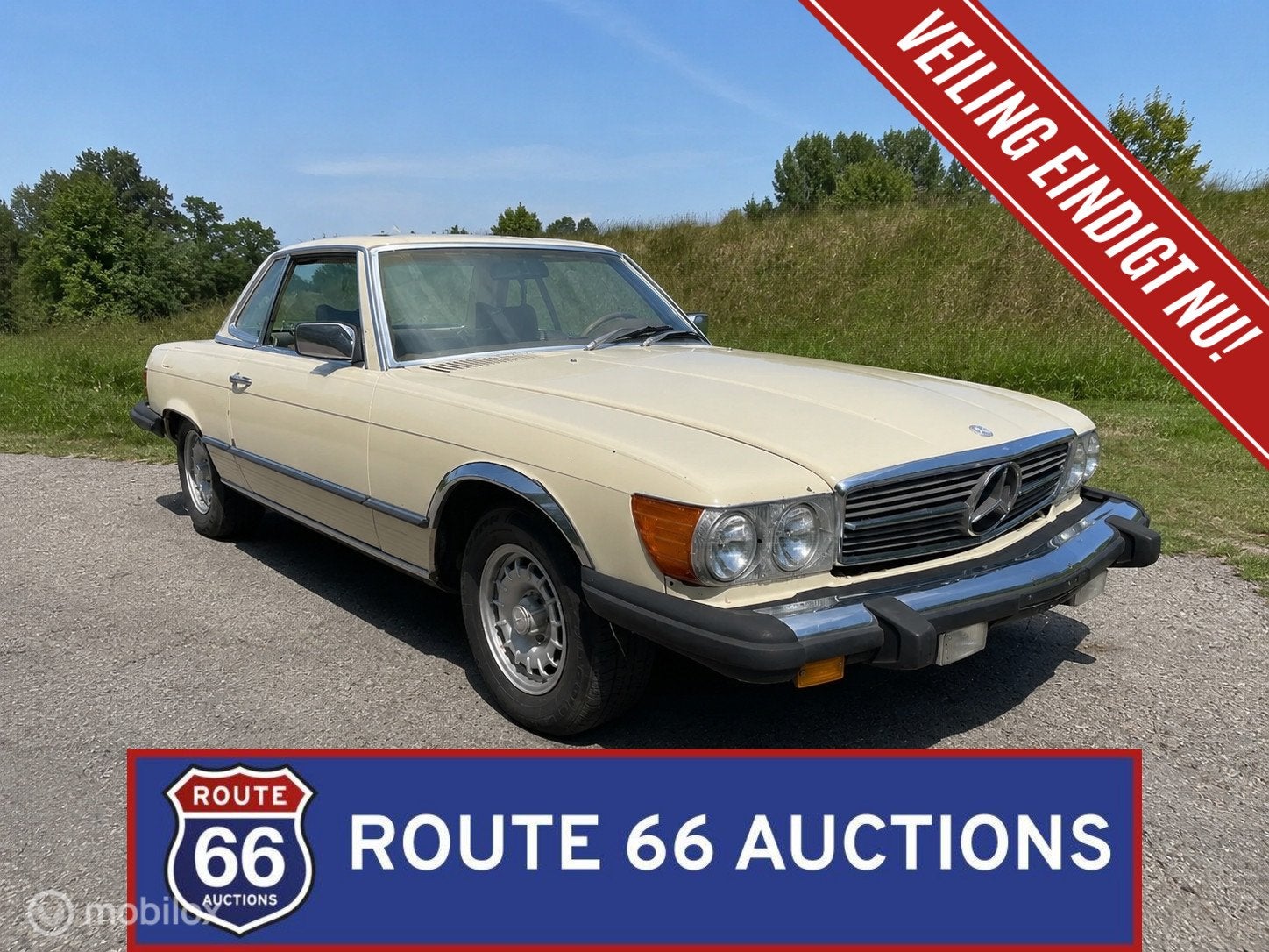 Mercedes-Benz 450 SLC | 1979 | Route 66 Auctions, Auto's, Oldtimers, Zwart, Mercedes-Benz, Bedrijf, Handgeschakeld
