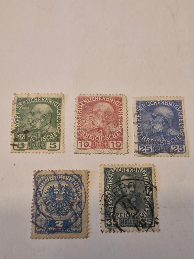 5 postzegels Oostenrijk Hongaarsrijk afgestempeld, Timbres & Monnaies, Timbres | Europe | Autriche, Enlèvement ou Envoi, Affranchi