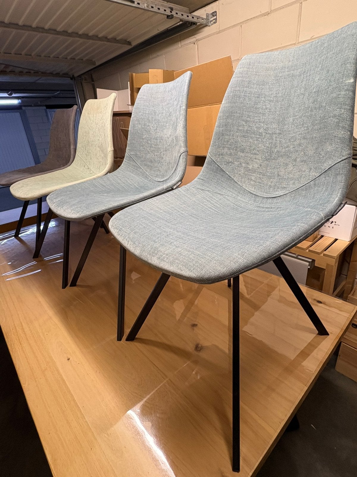 Stoelen stof, Maison & Meubles, Enlèvement, Bleu, Tissus, Cinq, Six Chaises ou plus