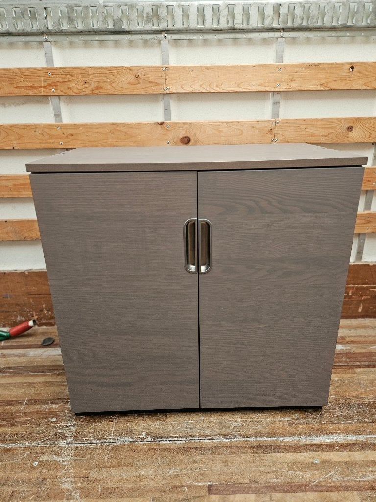 Mooie kantoorset van IKEA (Bureau 120x80 + Kast), Ophalen, Zwart, Hout, Zo goed als nieuw