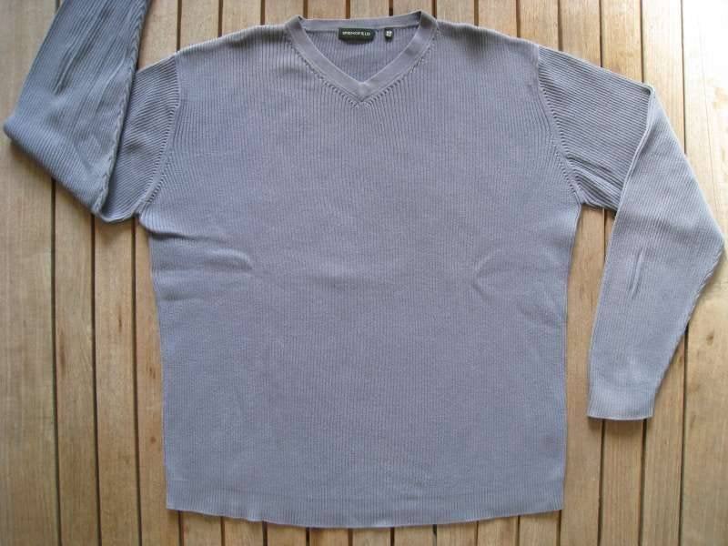 Pull pour homme, 100 % coton, bleu, col en V, taille M, Spri, Enlèvement, Bleu