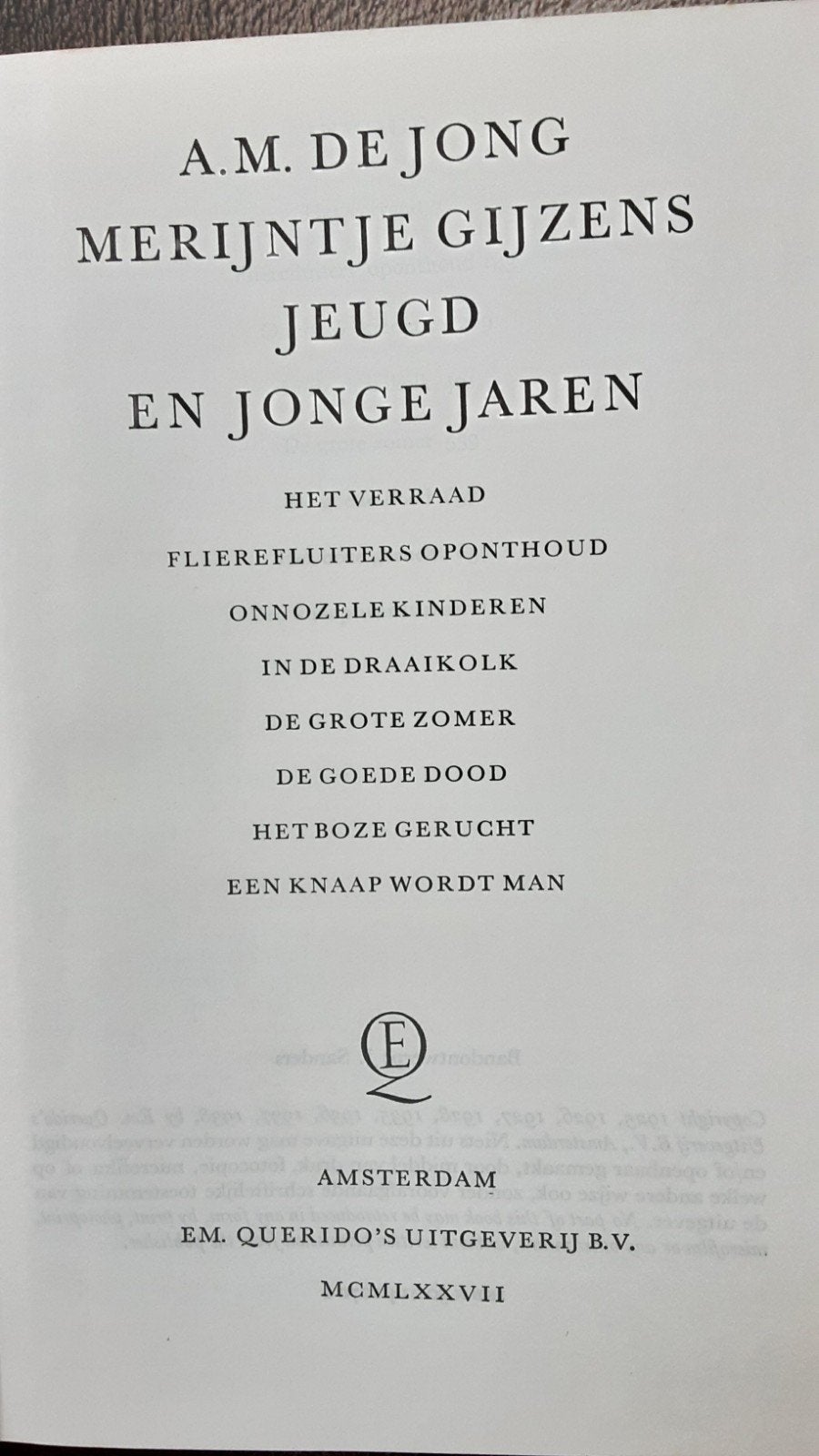 Merijntje Gijzens jeugd en jonge jaren, A.M. De Jong, 1977, Ophalen of Verzenden
