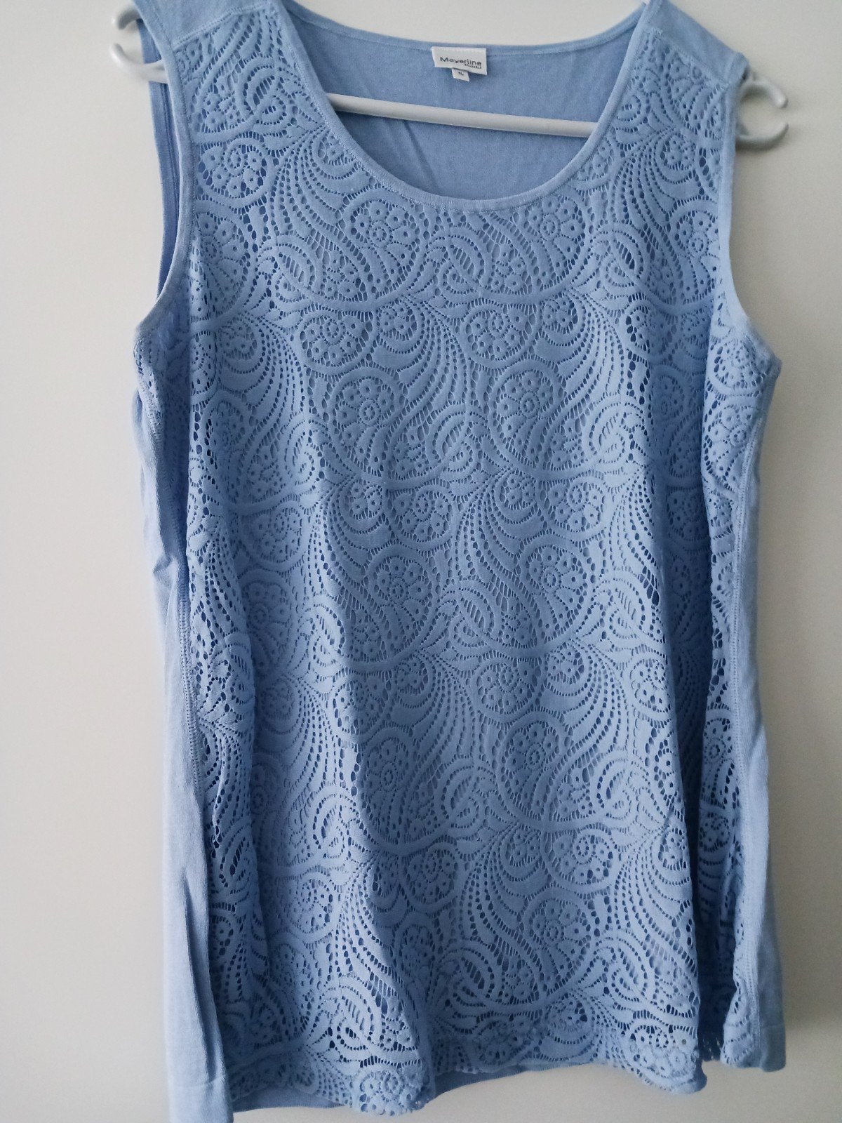 Blauw topje merk Mayerline net als nieuw te koop.Maat L, Vêtements | Femmes, Tops, Mayerline, Comme neuf, Enlèvement, Bleu