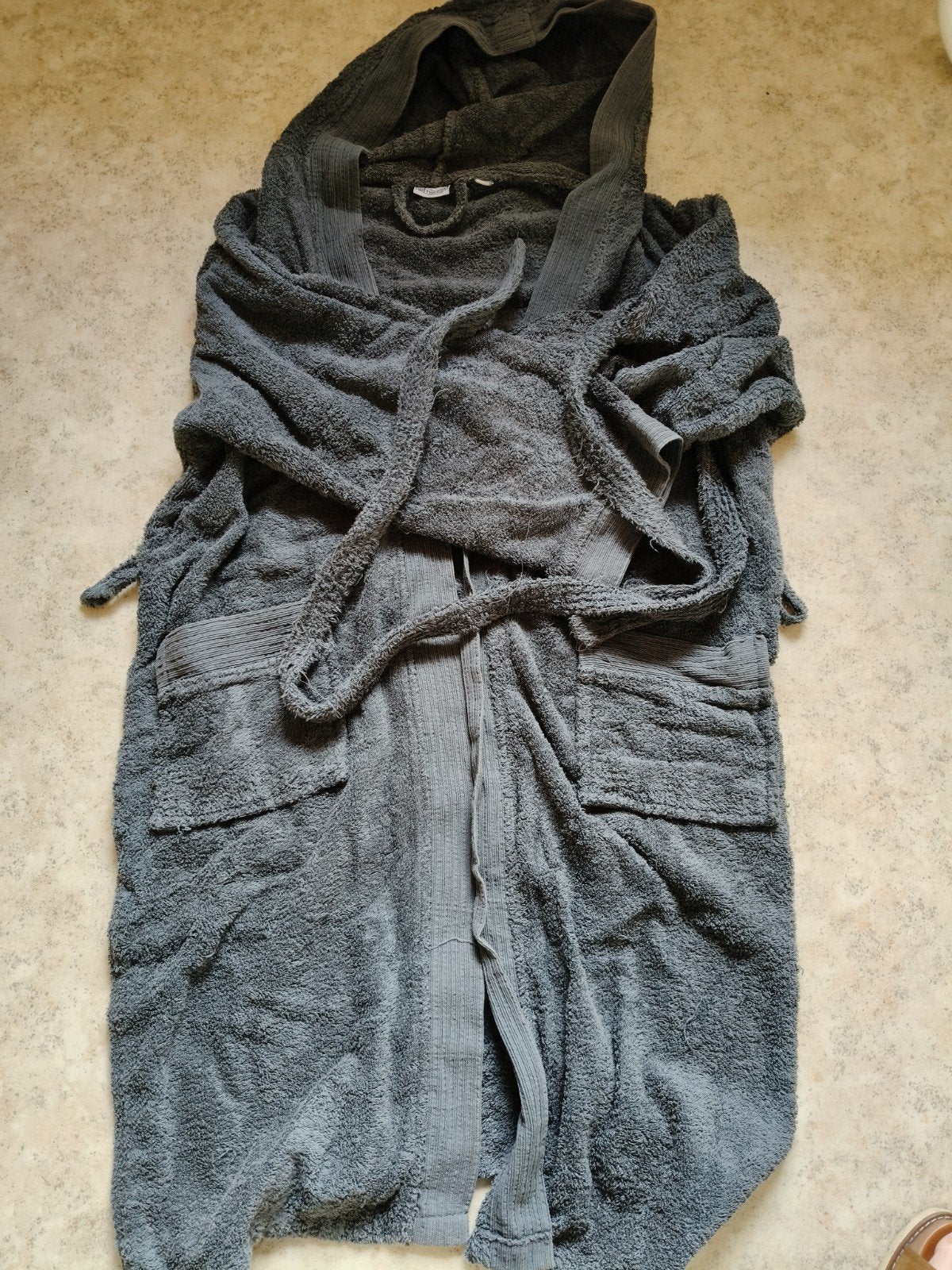 peignoir à capuche gris avec deux poches, Enlèvement