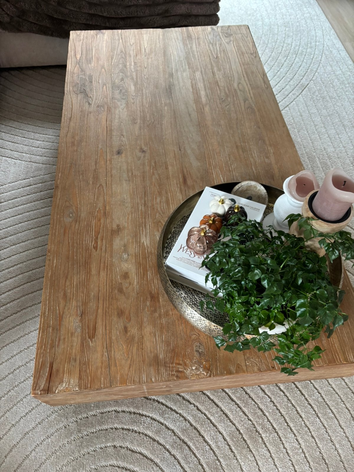 Salontafel hout, Maison & Meubles, 100 à 150 cm, Landelijk, Enlèvement, Utilisé
