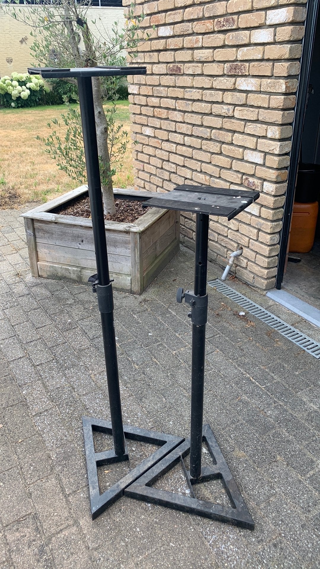 2x luidsprekerstatieven, Ophalen, Gebruikt, Muziekstandaard