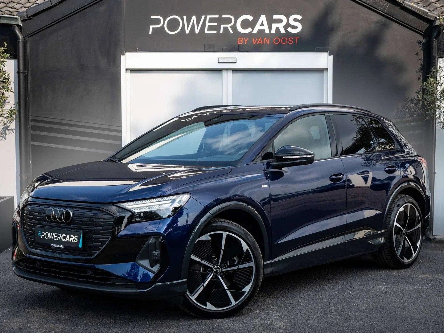 Audi Q4 e-tron 45 Quattro S line | ACC | HUD | PANO |, Auto's, Automaat, Gebruikt, Zwart, Blauw