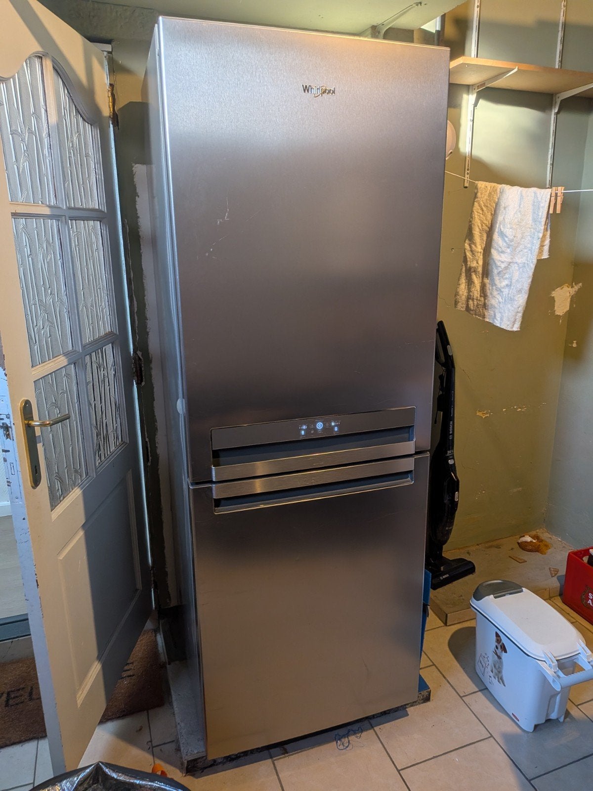 Whirlpool XL Koel-vriescombinatie (70cm breed) – Total No Fr, Ophalen, Gebruikt, 200 liter of meer, 60 cm of meer