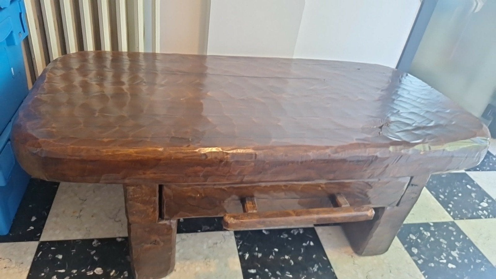 mooie massief eiken salon tafel van 1960a1970, Huis en Inrichting, Ophalen of Verzenden