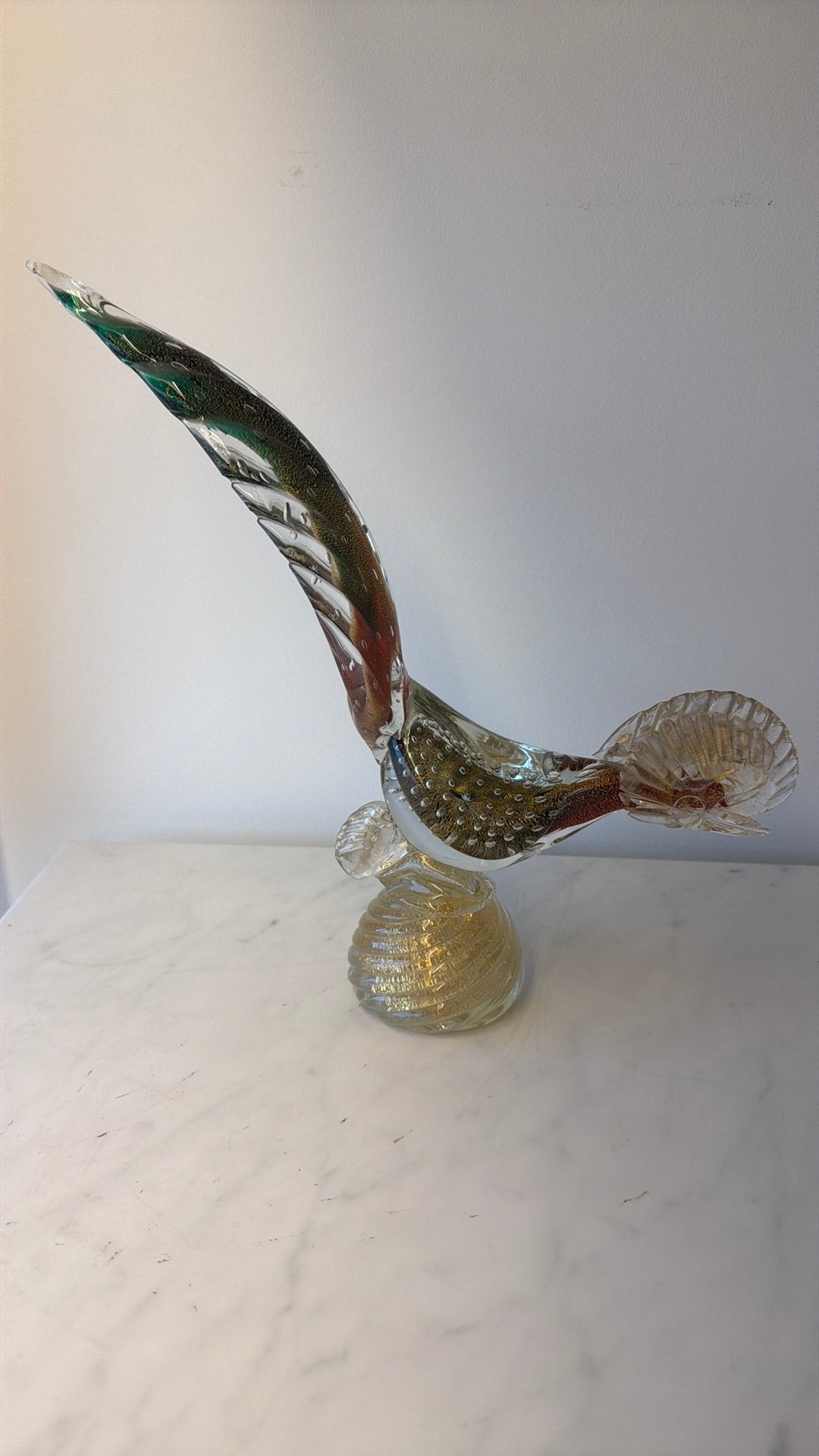 Exclusieve Grote Murano Faisant (30+ cm), Bullicante/Goud, Antiquités & Art, Art | Objets design, Verre, Or, Objet, Enlèvement