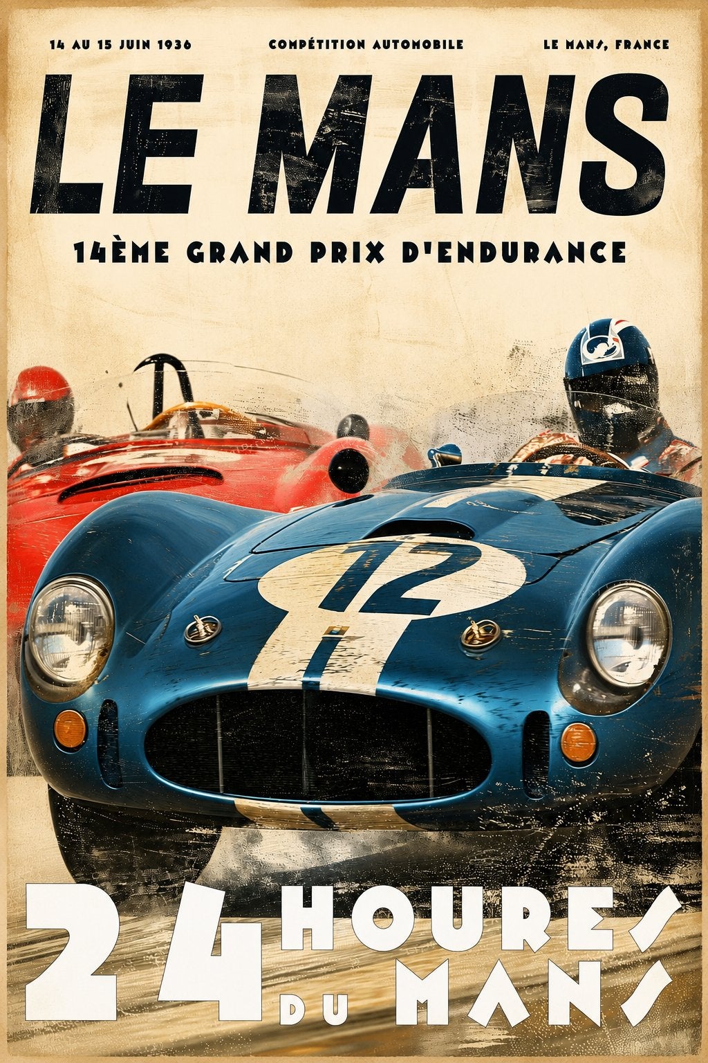 Panneau métallique 24 heures du Mans - Mancave vintage rétro, Collections, Enlèvement ou Envoi, Neuf, Panneau publicitaire