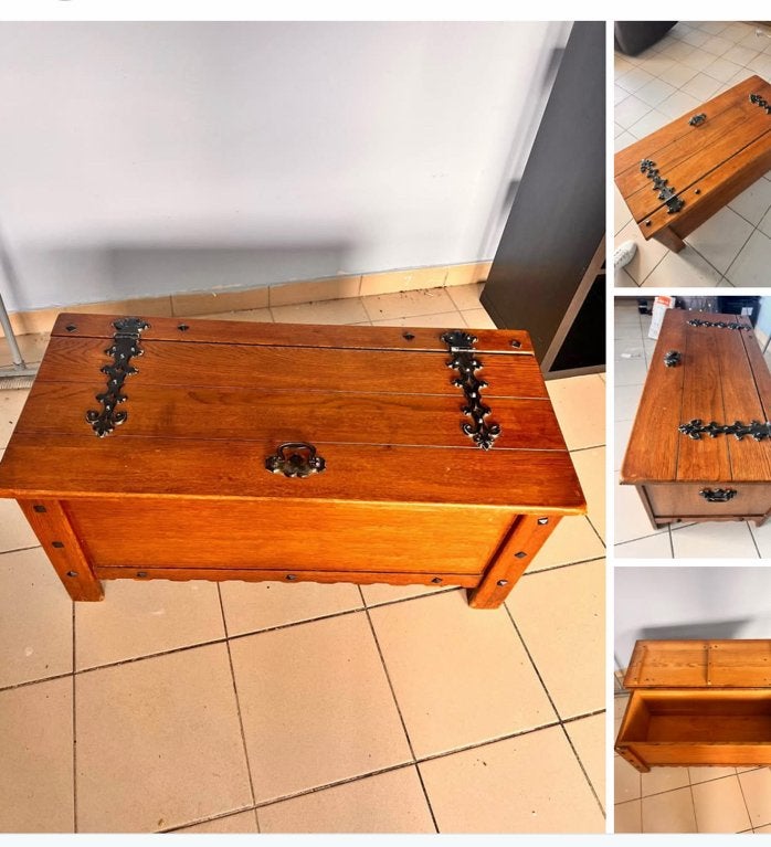 Vieux Coffre en bois, Maison & Meubles, Enlèvement, Comme neuf