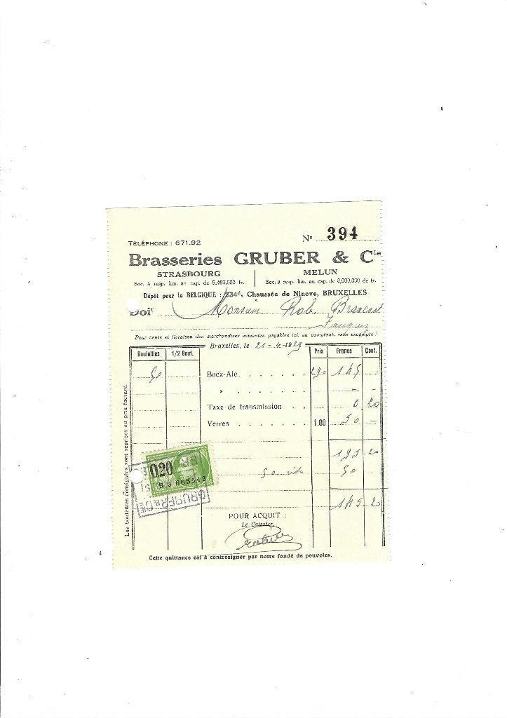 Brasserie  Gruber é Cie, Envoi, Utilisé