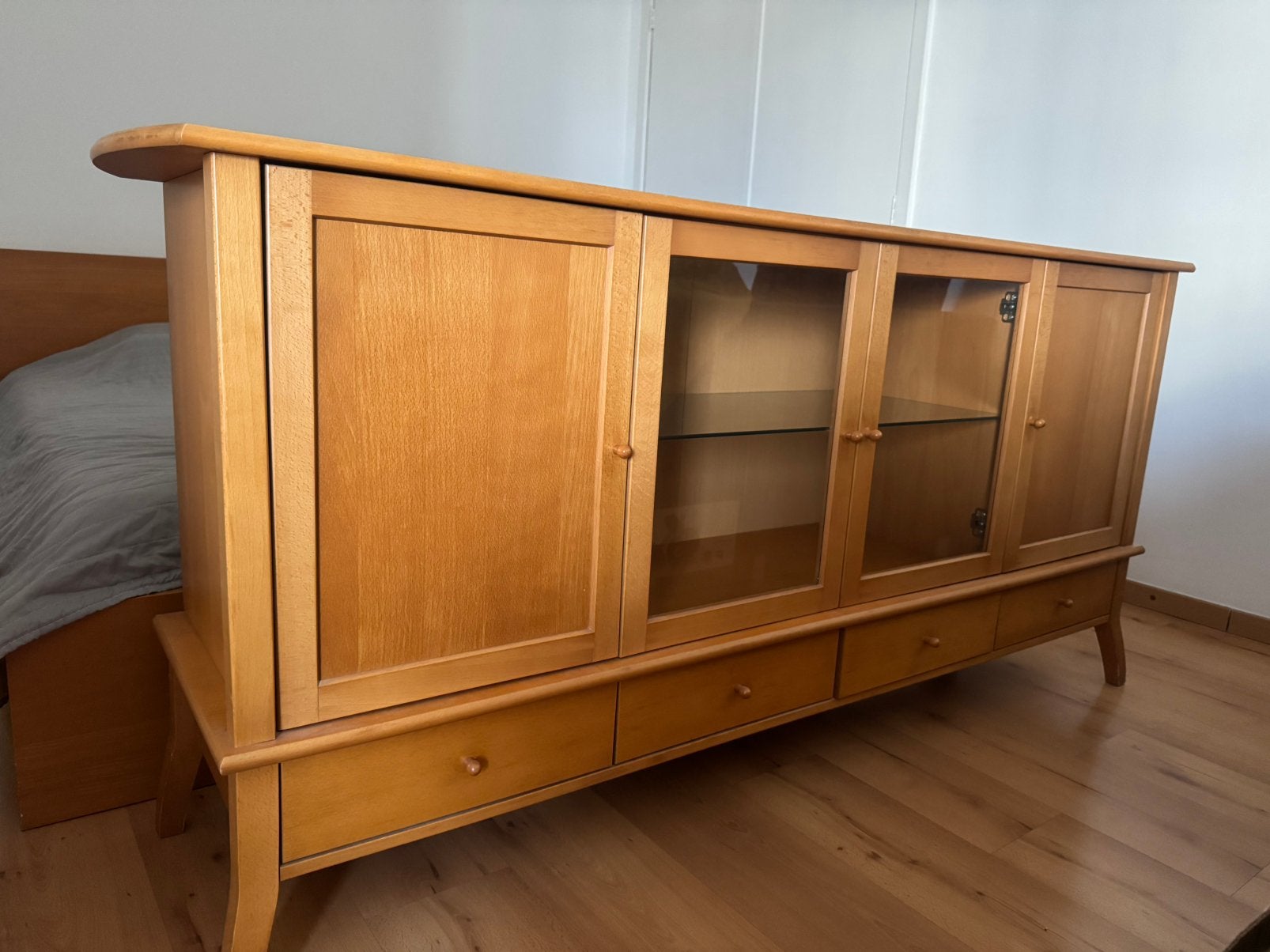IKEA KRONVIK houten buffetkast / dressoir – 185 cm, Huis en Inrichting, Kasten | Dressoirs, Ophalen, Gebruikt, Met deur(en), 150 tot 200 cm