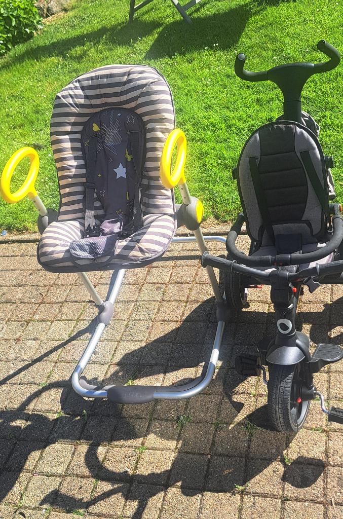 Ligstoel voor kinderen en kinderfiets, Verstelbare duwstang, Zo goed als nieuw, Combiwagen, Ophalen