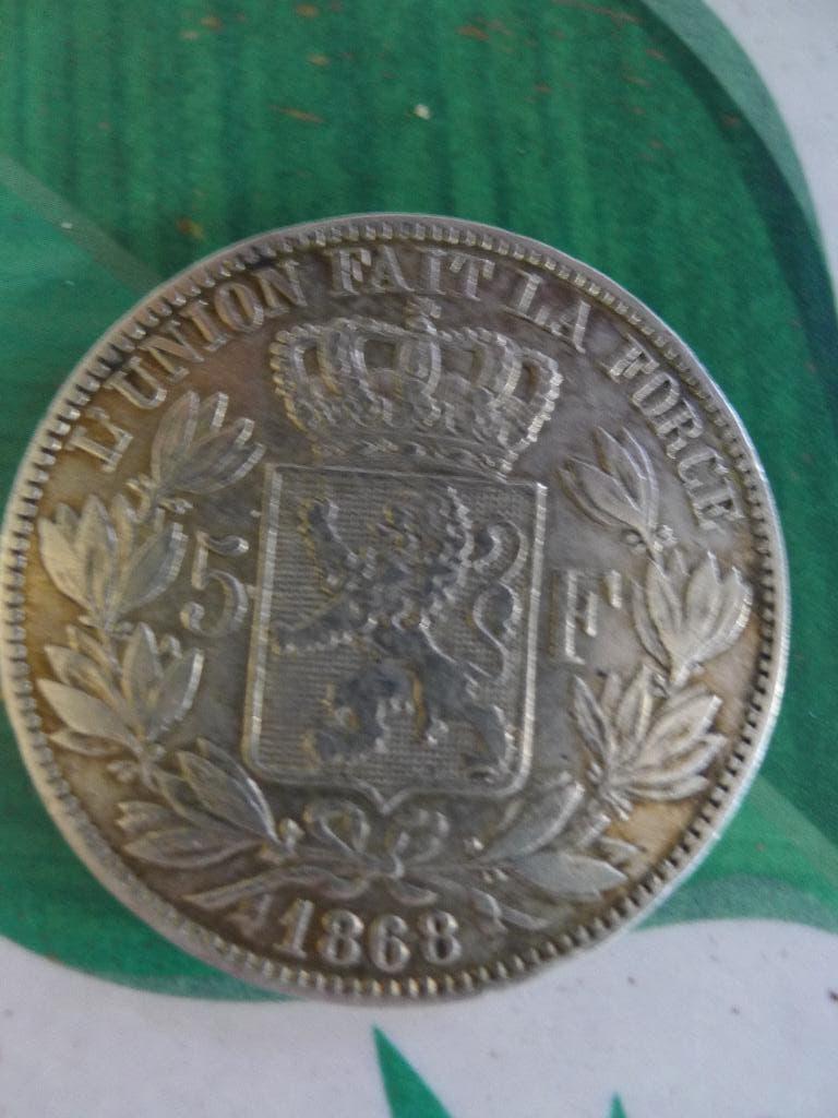 1868 Belgische 5 Frs munt, Ophalen of Verzenden