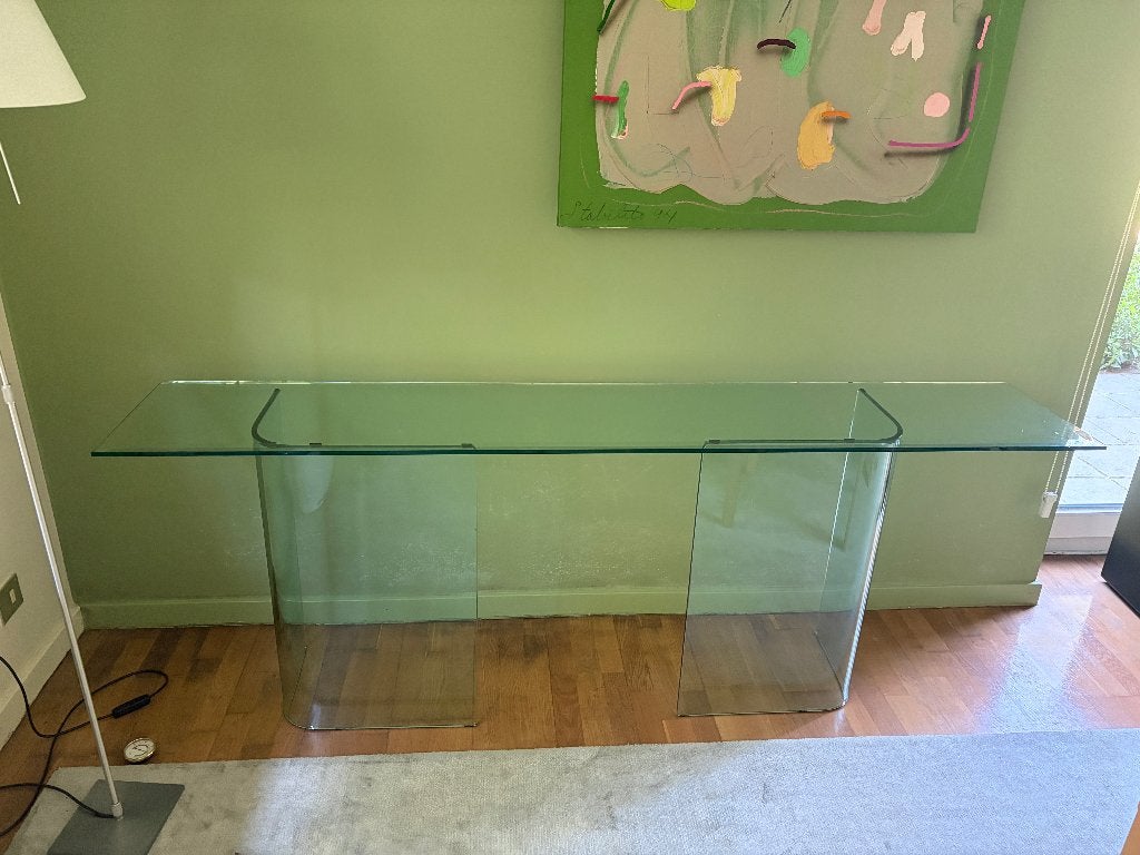 handgeblazen glazen console, Maison & Meubles, Objet de décoration, Vintage, 37 cm, Fait main
