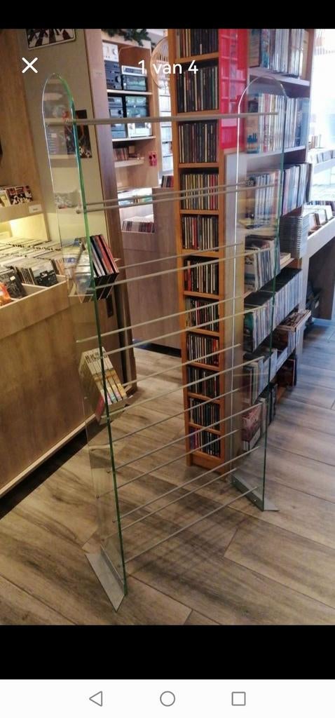 Cd en dvd rek, glazen zijkanten, Maison & Meubles, Accessoires pour la Maison | Étagères pour CD & DVD, Enlèvement, CD