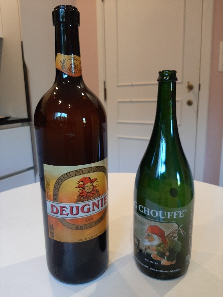 Grandes bouteilles de bière (vides): Deugniet et Big Chouffe, Ophalen of Verzenden, Flesje(s)