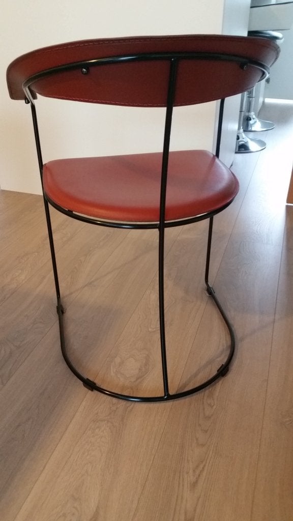 Design stoelen leder, Huis en Inrichting, Stoelen, Ophalen, Bruin, Design, Zo goed als nieuw