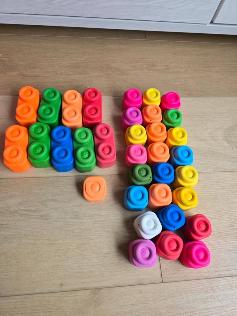 34 blokken van Clementoni soft blocks, Kinderen en Baby's, Speelgoed | Bouwstenen, Ophalen of Verzenden