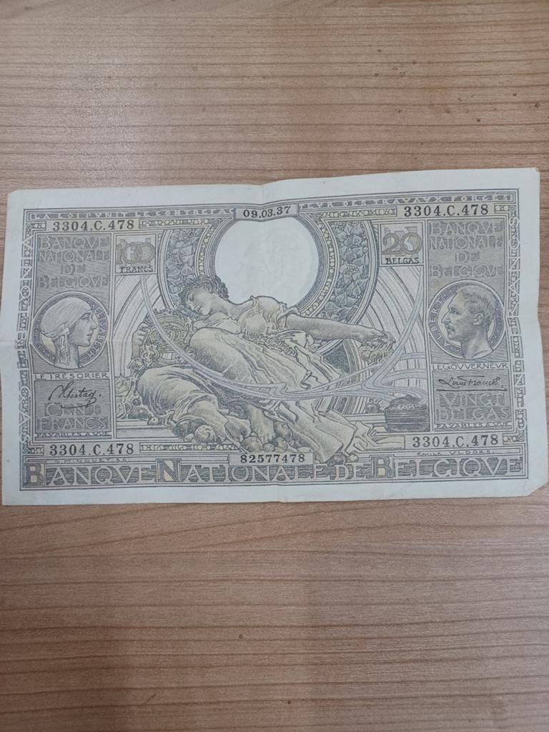 Bankbiljet  100 frank, Ophalen