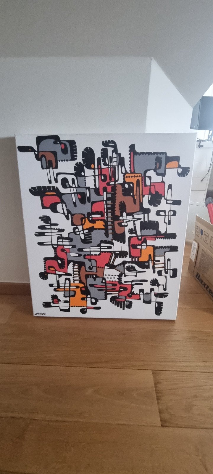Modern schilderij naam niet leesbaar, Antiek en Kunst, Kunst | Schilderijen | Modern, Ophalen