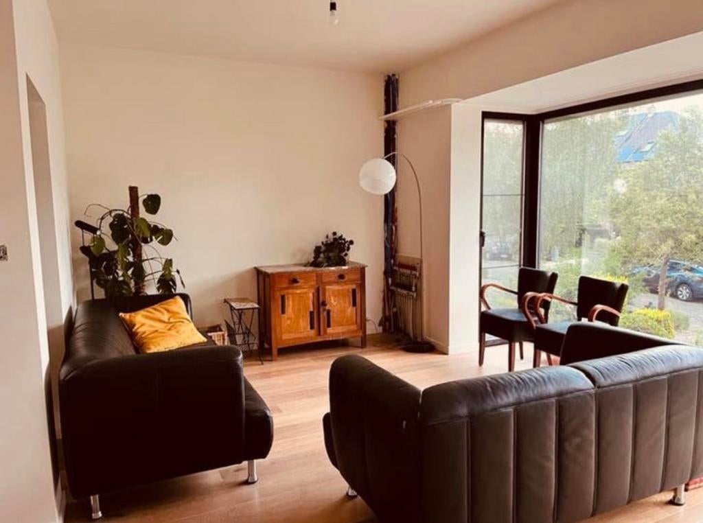 Zwarte leren zetels, longlife leder 2stuks, Huis en Inrichting, Ophalen, Zo goed als nieuw, Leer
