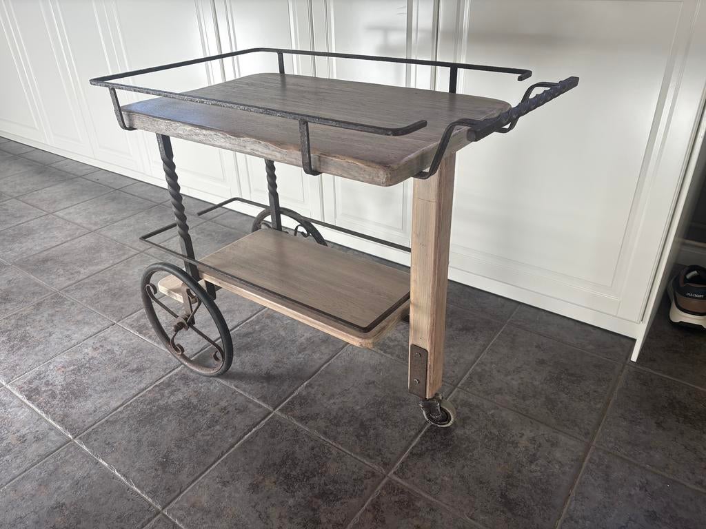 Chariot de service en bois/métal, Enlèvement, Comme neuf