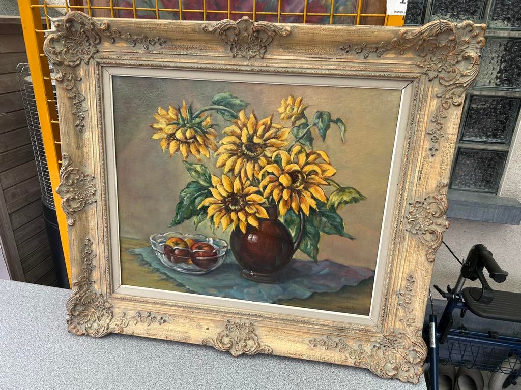 Schilderij zonnebloemen A. Van Baelen, Enlèvement