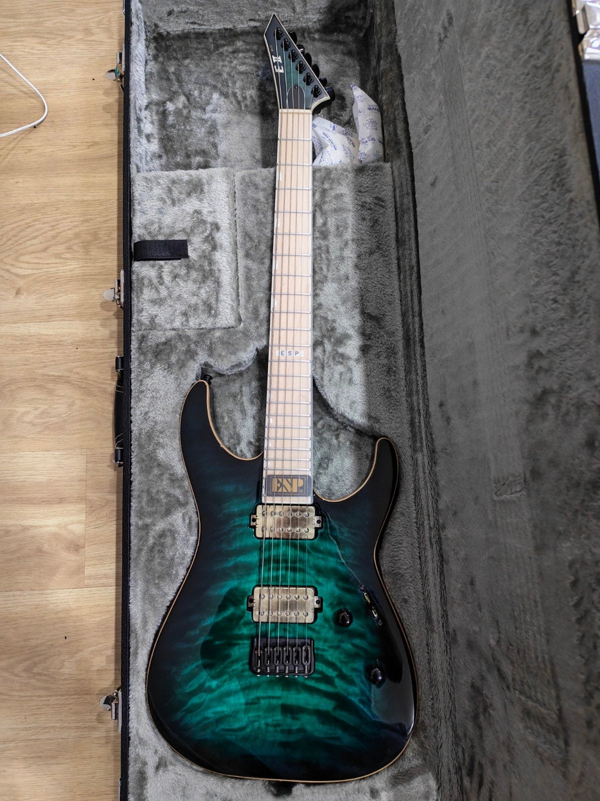ESP E-II Horizon M-II Black Turquoise Burst, Muziek en Instrumenten, Snaarinstrumenten | Gitaren | Elektrisch, Ophalen, Gebruikt