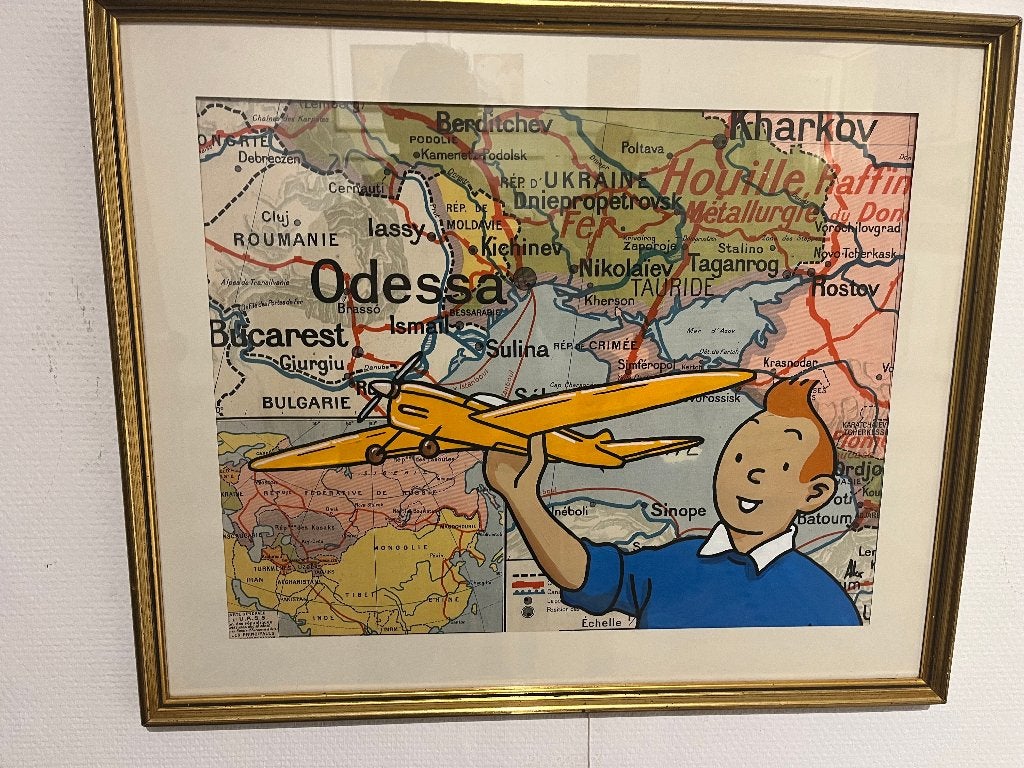 Tintin Hergé peinture d'Alexandre RUQUOIS pop culture, Enlèvement