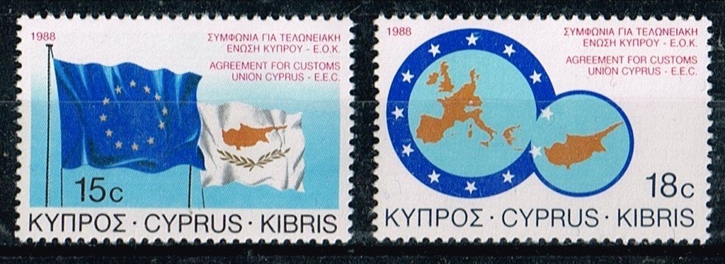 Timbres de Chypre - K 5041 - accord douanier, Envoi, Autres pays, Non oblitéré