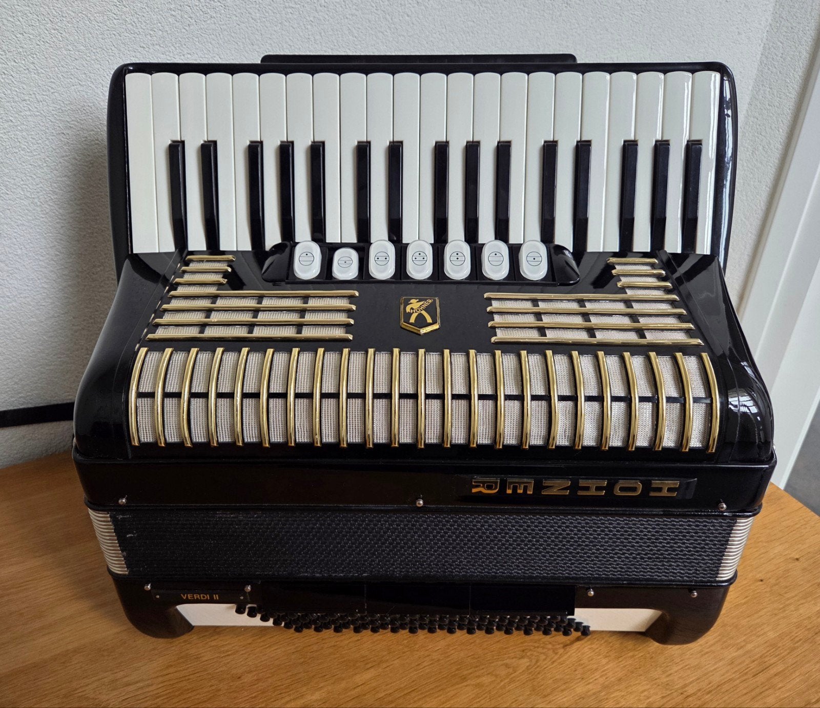 Hohner Verdi 96 bas accordeon in goede staat, Avec valise, Enlèvement, Utilisé, Hohner