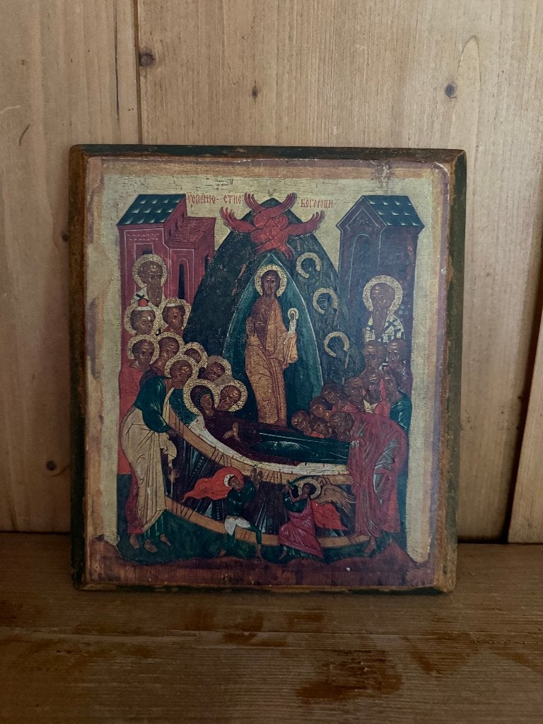 Russisch-orthodoxe icoon - Dormition of Theotokos, Ophalen of Verzenden