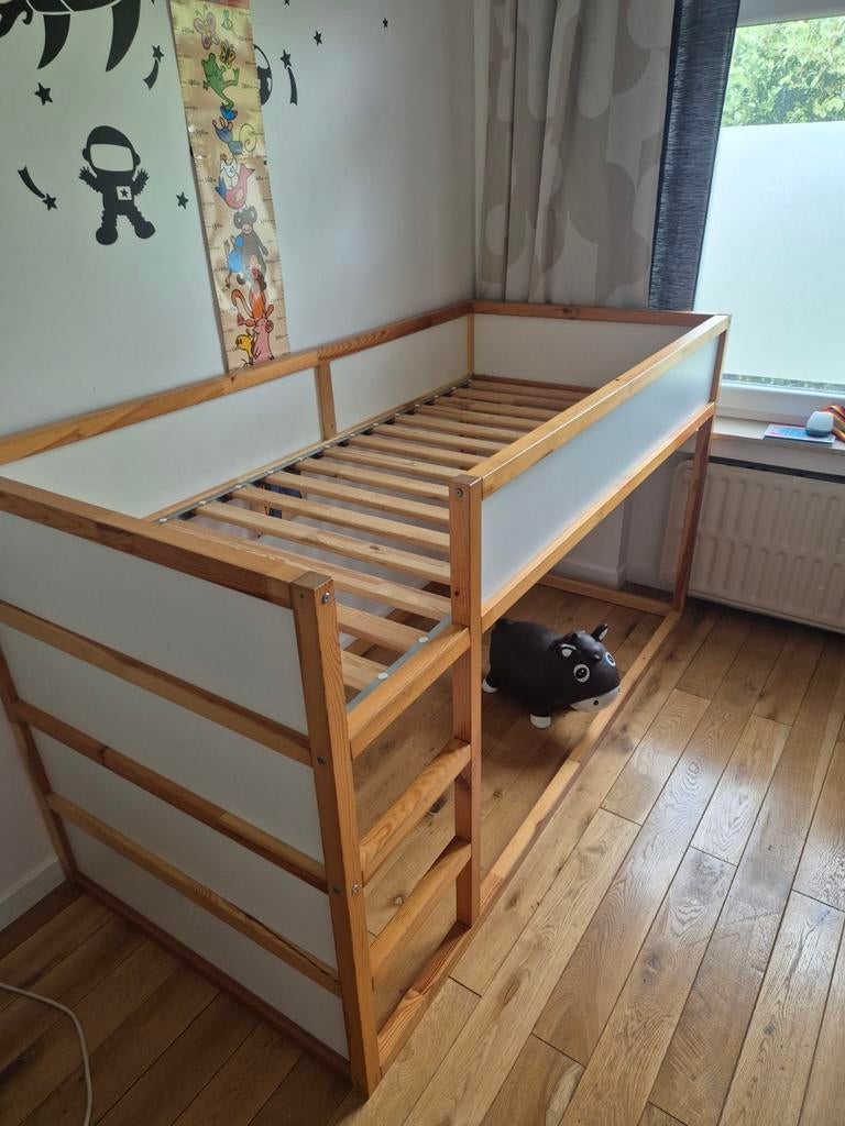 Kura omkeerbaar kinderbed, wit/grenen, 90x200 cm, Ophalen