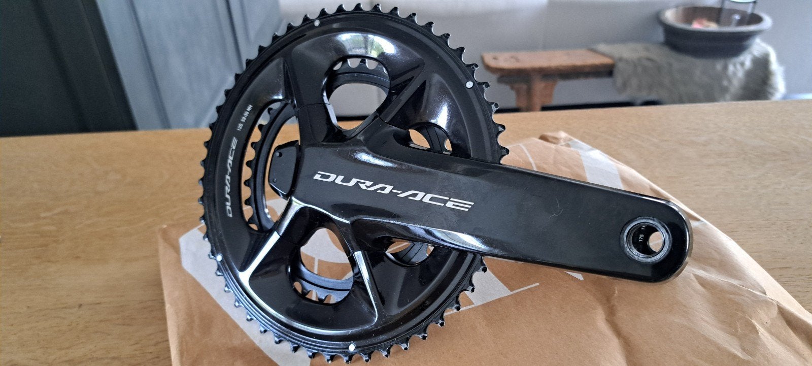dura ace r9200p dubbele powermeter crank, Fietsen en Brommers, Fietsonderdelen, Ophalen of Verzenden, Zo goed als nieuw, Crankstel of Pedalen