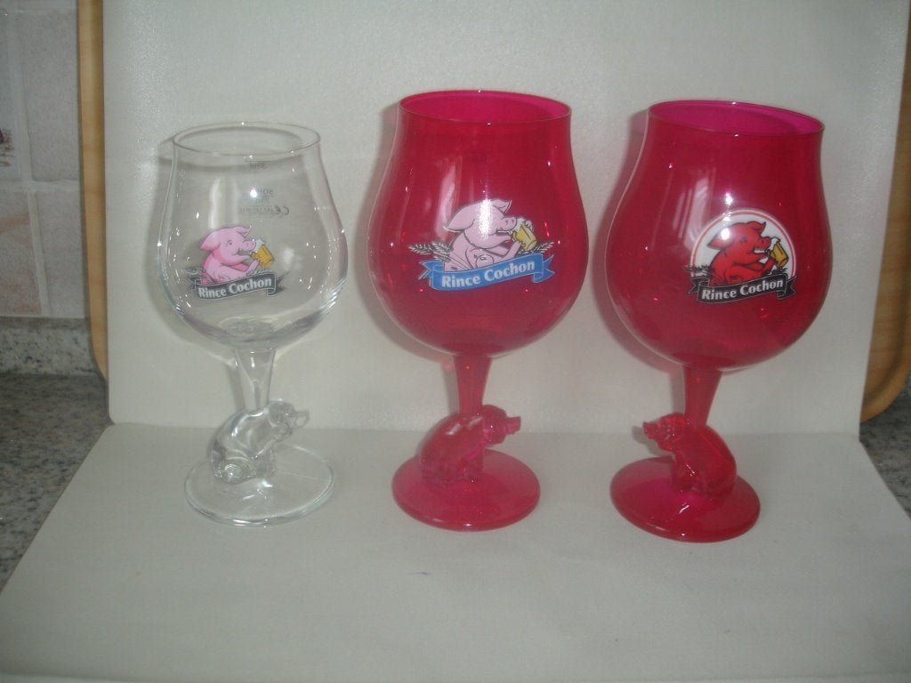 Bierglazen Rince Cochon, 25 - 33  en 50cl, Collections, Marques de bière, Neuf, Verre ou Verres, Autres marques, Enlèvement ou Envoi