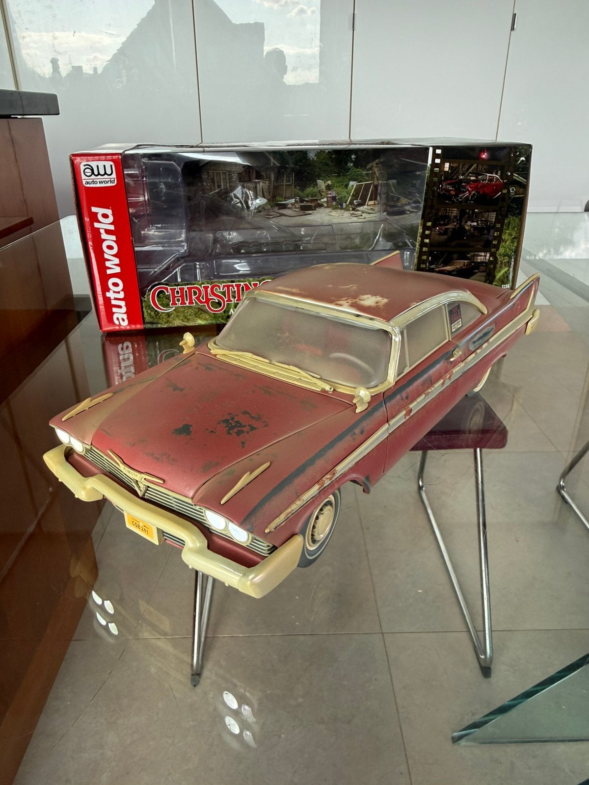 Plymouth Fury de 1958 tirée du film d'horreur Christine 1:18, Enlèvement ou Envoi, Comme neuf, Voiture, Autres marques