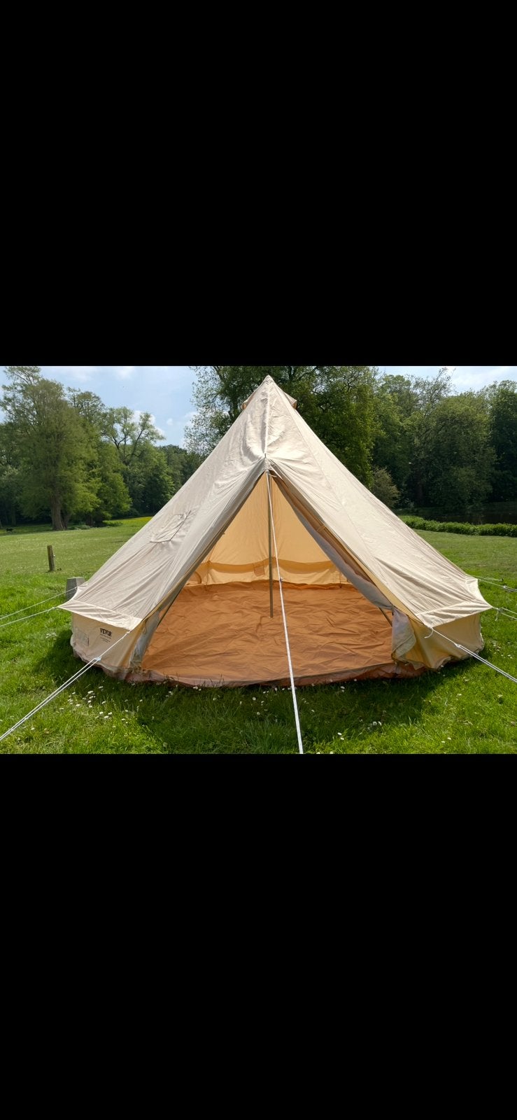 Glamping tent familietent 8 pers. 5x3m Yurt katoen, Caravans en Kamperen, Ophalen, Zo goed als nieuw