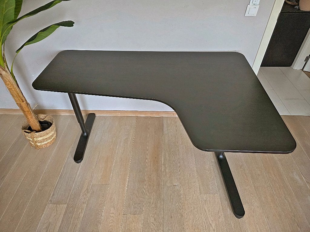 Bureau d'angle IKEA BEKANT noir - Très bon état, Maison & Meubles, 160 cm, Réglable en hauteur, Comme neuf, IKEA
